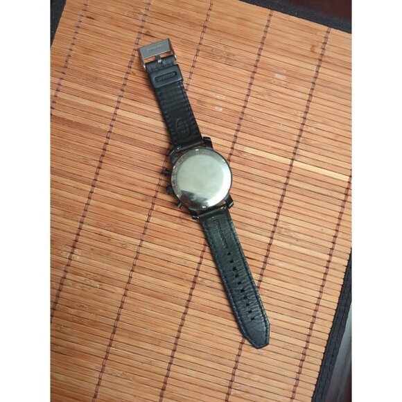 Fossil Nate Watch JR-1354 Mens Chronograph 50mm Case Black Leather Band Quartz - Picture 2 of 6